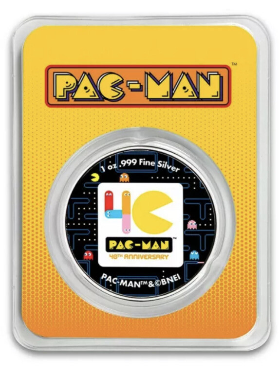 2020 PACMAN 40th Anniversary Colorized 1 oz .999 Silver 2$ Coin