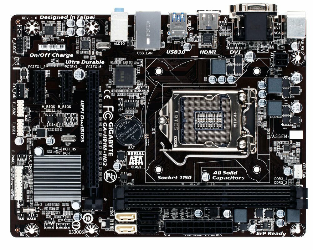 FOR GIGABYTE GA-H81M-HD2 LGA1150 M-ATX compact DDR3 16GB