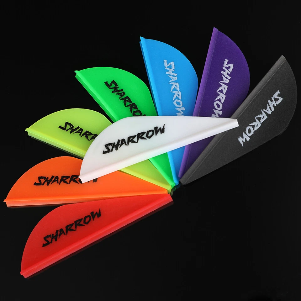 50X 2" Arrow Vanes Rubber Fletches Feathers Archery Fletching Arow Shaft DIY - Image 2 of 4