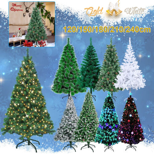 120-240cm Tannenbaum Weihnachtsbaum Künstlicher Christbaum Dekobaum Weiß Grün ^ - Bild 1 von 21