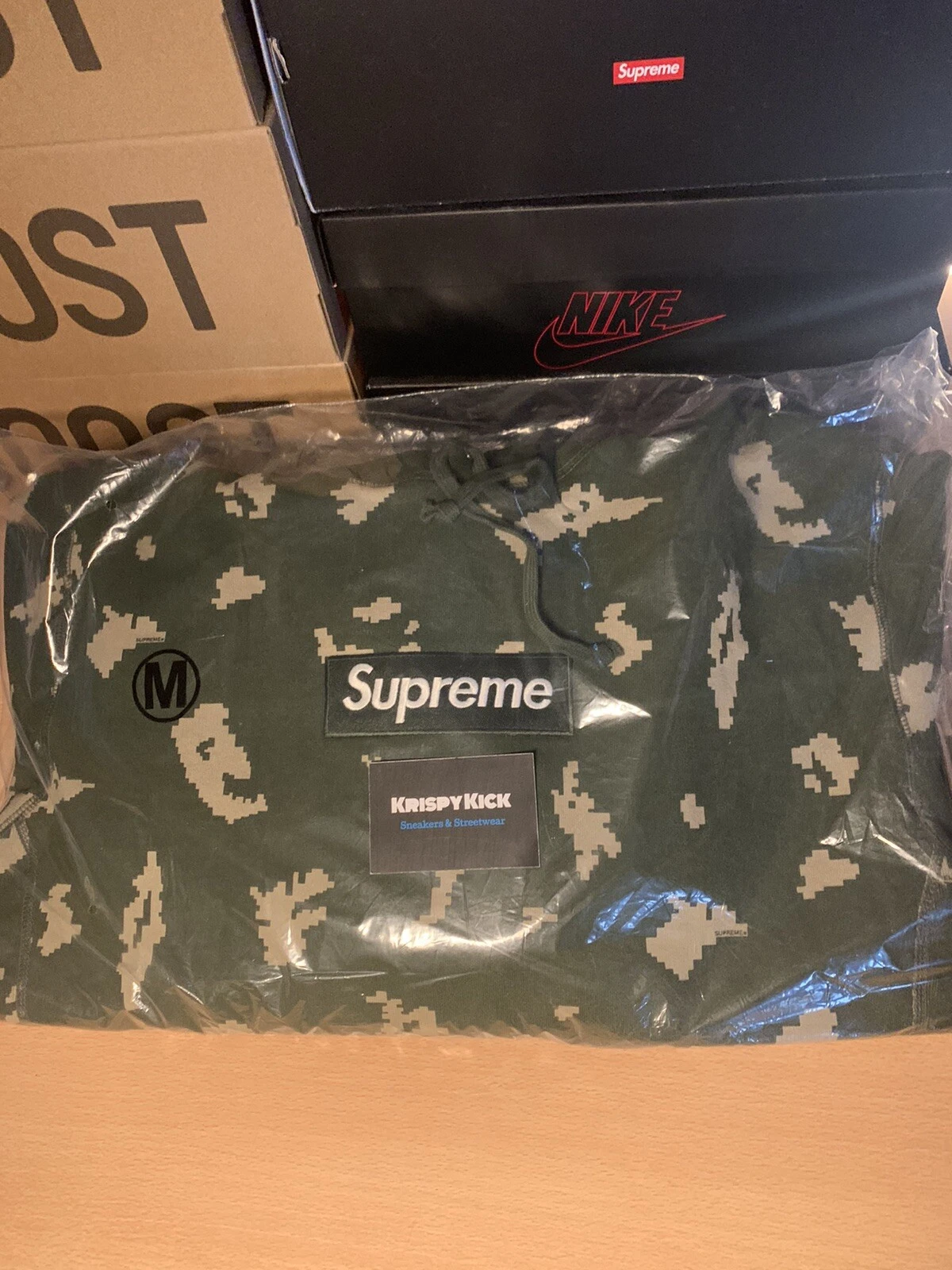 boite suprême logo sweat à capuche camouflage russe (M)