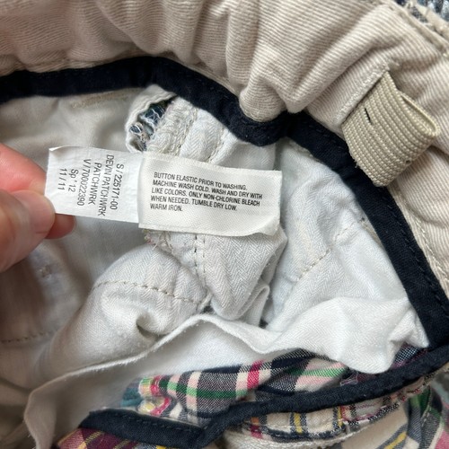 GAP Boys Madras Plaid Cargo Shorts Size 6 Adjustable Patchwork Preppy Y2K - Picture 18 of 19