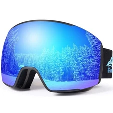 M81 Ski Goggles Pro, Magnetic Snowboard Snow Goggles UV Protection，Blue