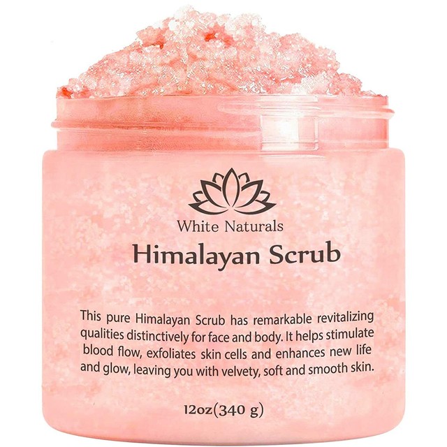 White Naturals Pure Himalayan Pink Salt Body Scrub Wash with Exfoliate