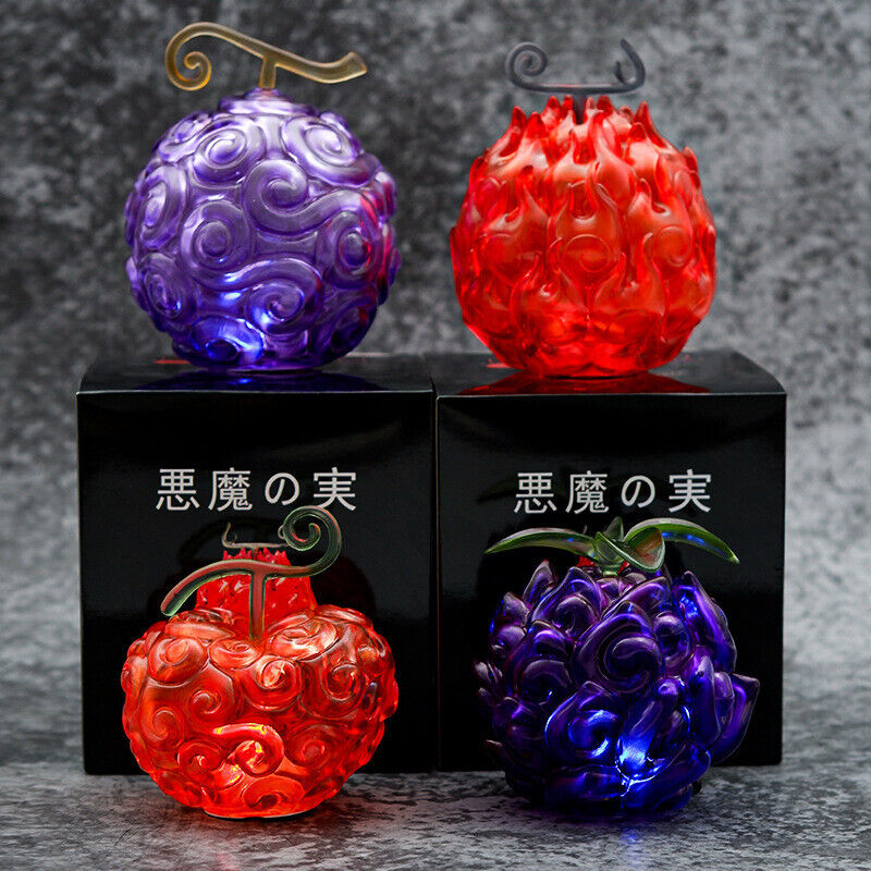 4pcs/set One Piece Devil Fruit Mera Mera no Mi Gum-Gum Fruit Figure Model  New