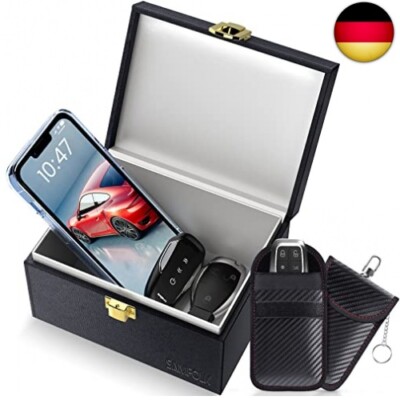 Keyless Go Schutz Autoschlüssel Box & 2 Faraday Bag, Faraday Box Strahlenschutz