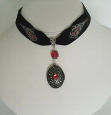 Gothic Art Deco Victorian Art Nouveau Renaissance Goth Locket Choker Necklace