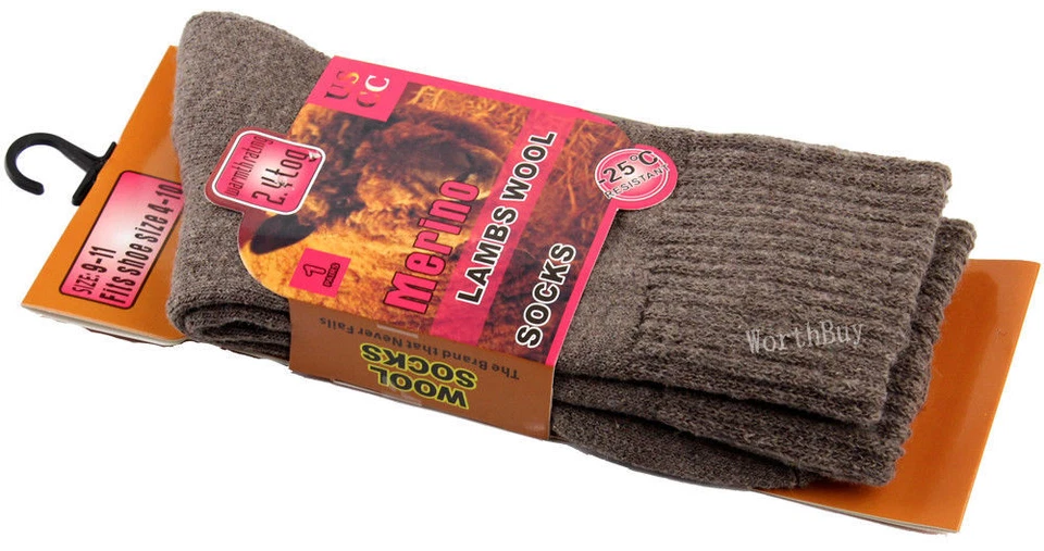 1 Pairs Womens Winter Warm Thermal Heavy Duty Merino Lambs Wool Socks Size 9-11 - Image 4 of 4