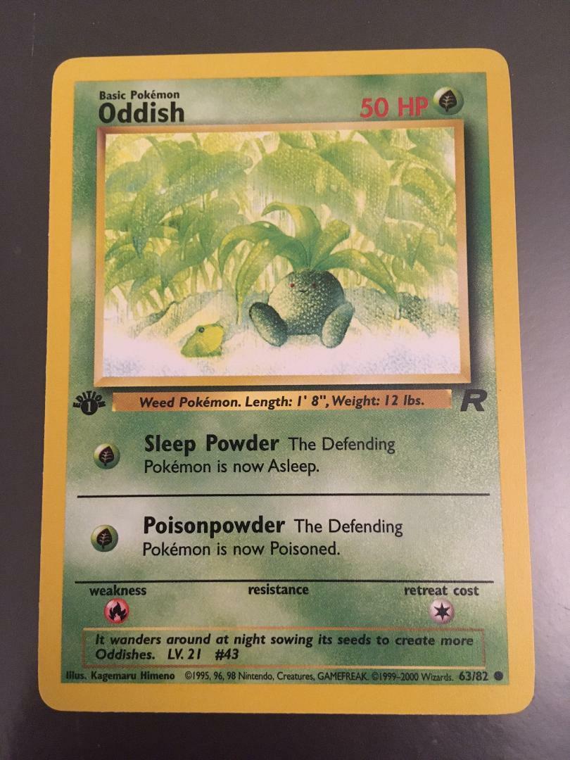 Pokemon 🚀 First Edition Oddish 63/82 🚀 Team Rocket 🚀 NM-MT