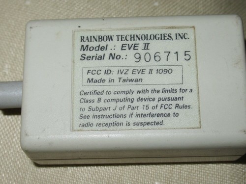 Rainbow Technologies EVE II Software Key for Scitex Gateway Tools ADB Dongle - Picture 3 of 4