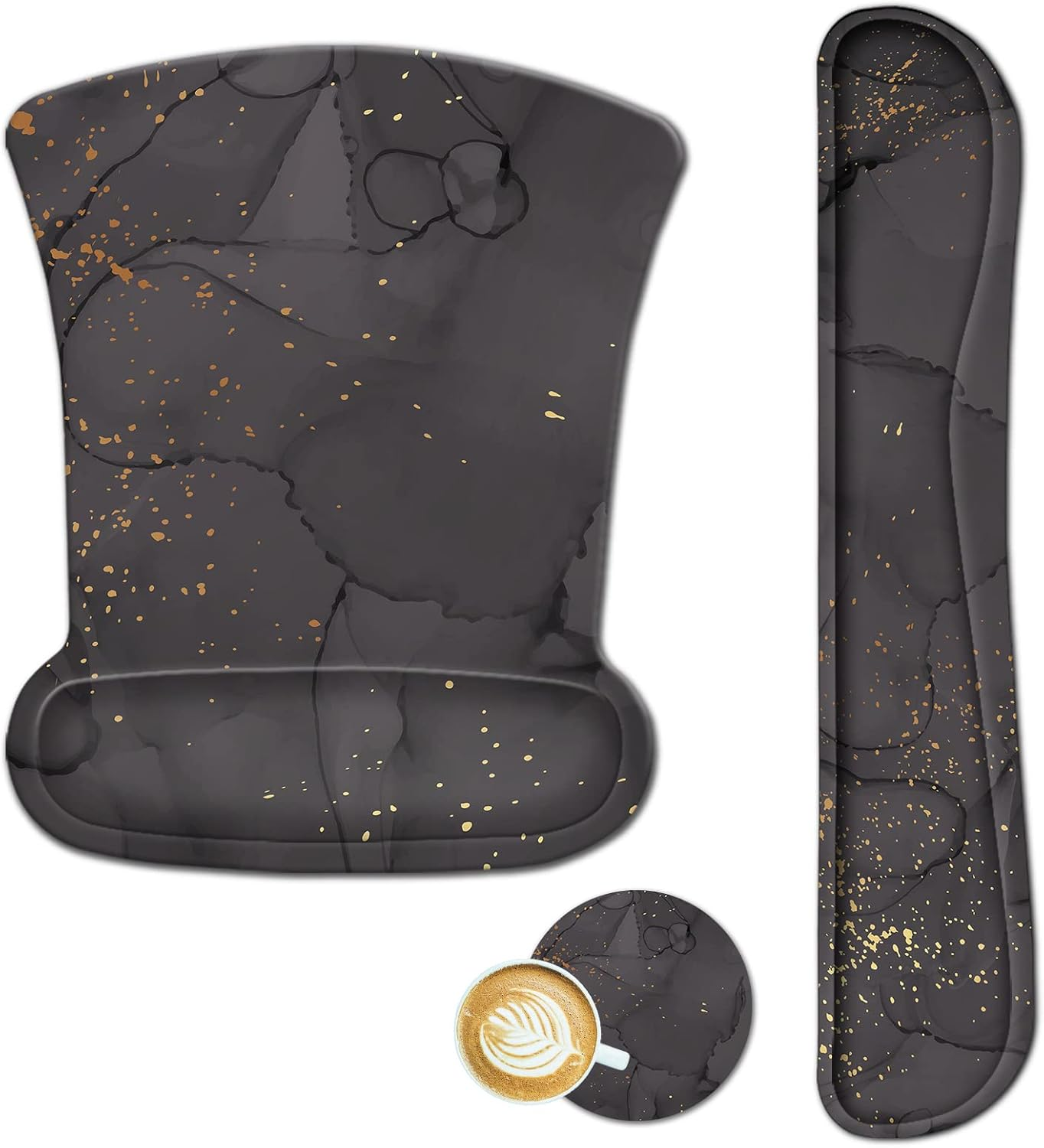 Ergonomic Memory Foam Mouse Pad with Wrist Support and Keyboard Rest  -image