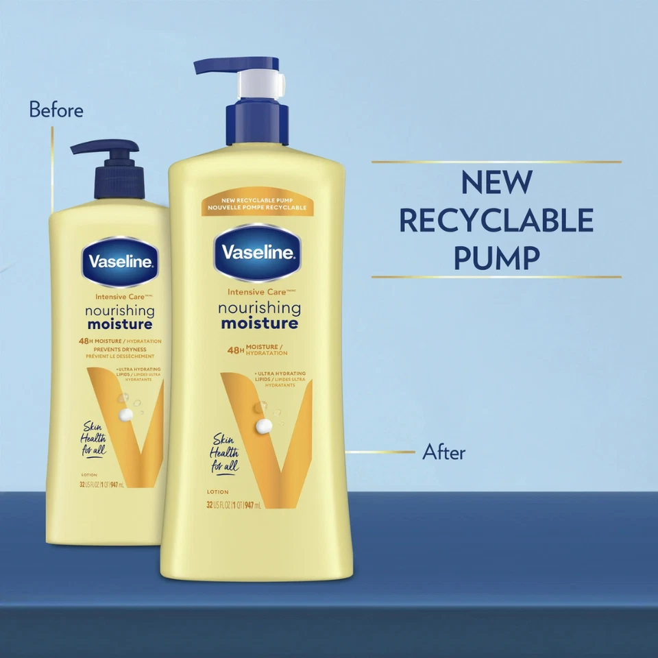 Vaseline Intensive Care Nourishing Moisture Lotion Body Lotion for Women, 32 oz Foto 3 de 4