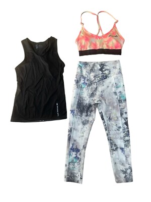 Lot of 3 Women's Small Athletic Workout Clothing Bundle PINK Second Skin Marika