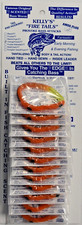 Kelly's® Bass Worms Fire Tail™ Orange/Chartreus 12PK Pre-Rigged Scented Anise