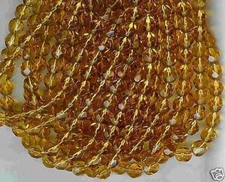 AL237 CZECH 6mm Fire Polished Beads-MEDIUM TOPAZ-25
