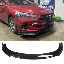 Gloss Black Front Lips Splitter Spoiler + Strut Rods Body Kit For Hyundai E