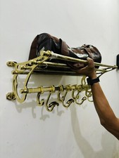 Luxury French Coatrack Luggage Train Wall Mounted Brass Plating Rack