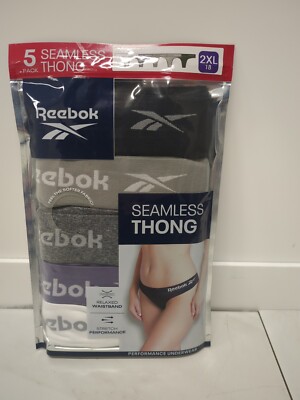 Reebok Seamless Thongs 5 pack Performance Underwear Women's 2XL (18) B20