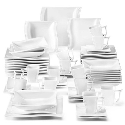 Elevate Your Dining: MALACASA 60-Piece Porcelain Set for 12!