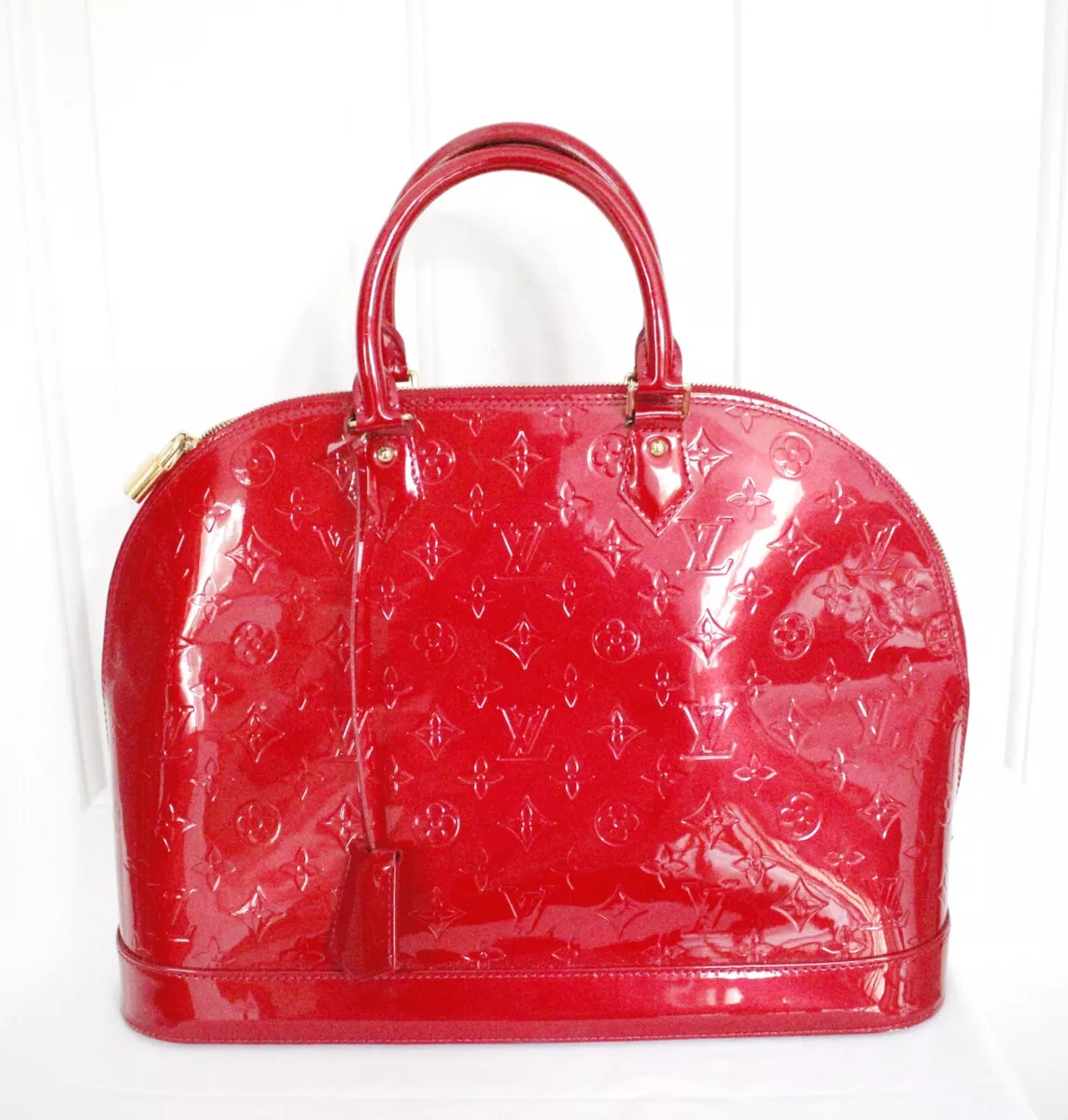 Louis Vuitton Alma Bb Red Patent Leather Handbag (Pre-Owned)