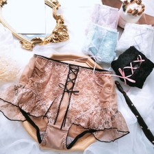 Women Lace French Knickers Lingerie Ladies Ruffle Briefs Panties Underwear N