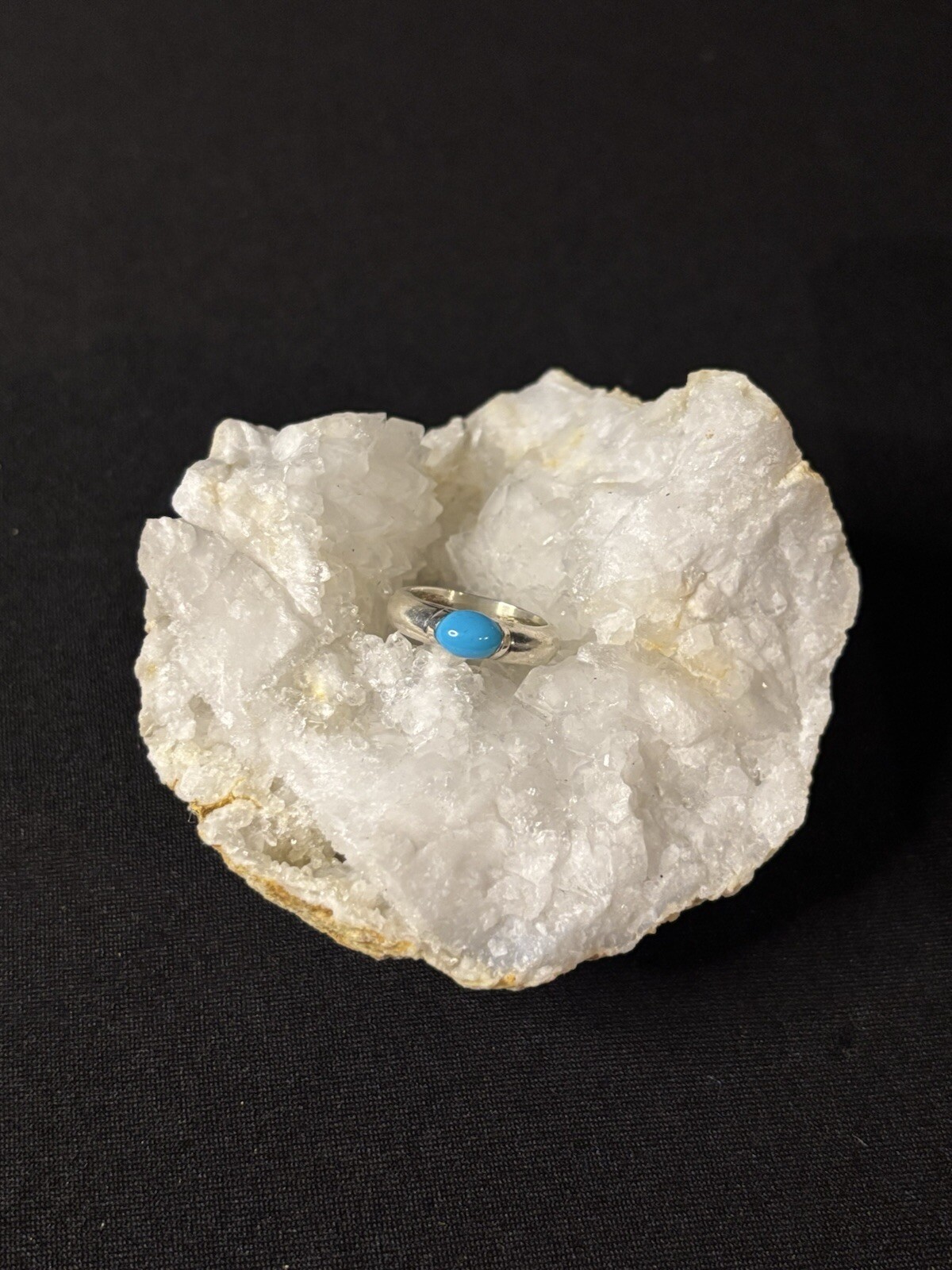 Simple Turquoise Simulated Stone Ring - image 3