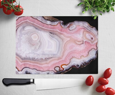 Pink agate Art Tampered Glass Cutting Board