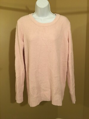 White stag women's sweater soft Scoop neck pale pink size options 