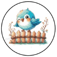 CUTE BIRD ON FENCE ENVELOPE SEALS LABELS STICKERS PARTY FAVORS