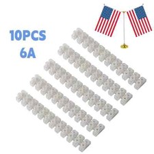 6A 10PCS 12Position Dual Row Terminals Strip Screw Terminal Barrier Block
