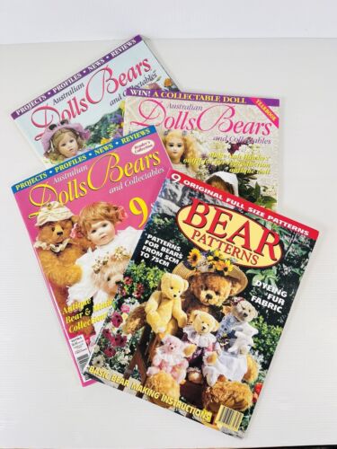 3 x Australian Dolls Bears and Collectables Plus Bear Patterns Magazines Craft - Picture 1 of 12