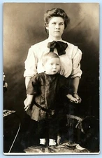 RPPC Postcard~ Photo Of Mother & Child