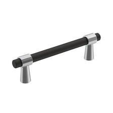  Cabinet Pull  Polished Chrome/Matte Black  3-3/4 inch 96 mm Center-to