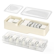 2-Tier Cable Organizer Box, Charger Cable Cord Storage Organizer Box