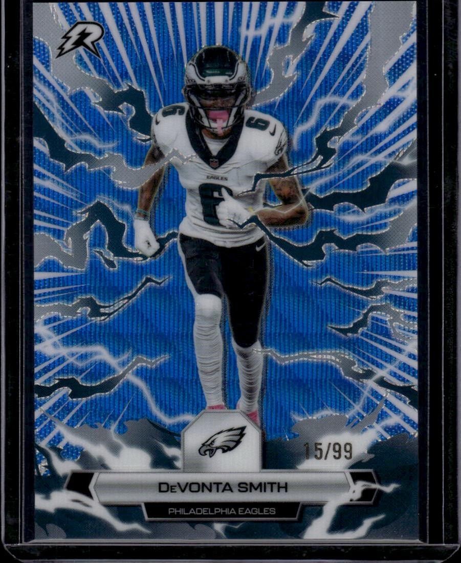 2025 Topps Resurgence #81 DeVonta Smith Blue Surge Refractor #/99