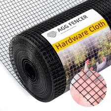 16in x 10ft Black Hardware Cloth 1/2 inch 19Ga PVC Coated Wire Mesh Vinyl Coa...