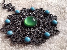 Ciondolo vintage con catena, filigrana, regalo URSS 269 e