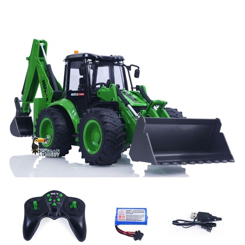 Used HUINA 1/14 1579 Radio Control Backhoe Excavator 2.4G 9CH RC Loader Model