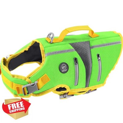 EMUST Dog Life Vest Green L Ripstop Buoyancy