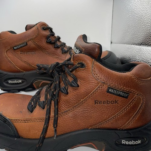 Reebok Tiahawk RB4444 Waterproof Work Boots Brown Leather Sport Size 6 Men/8 Wom