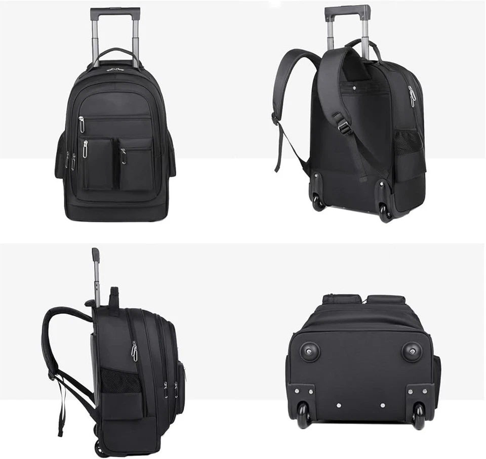 Rolling Backpack With Trolley strap, Carry On Luggage Business Bag Computer Case - Image 2 of 4