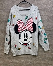 Disney Store Minnie Mouse Christmas Knit Sweater Womens Size 4XL Holiday Lights