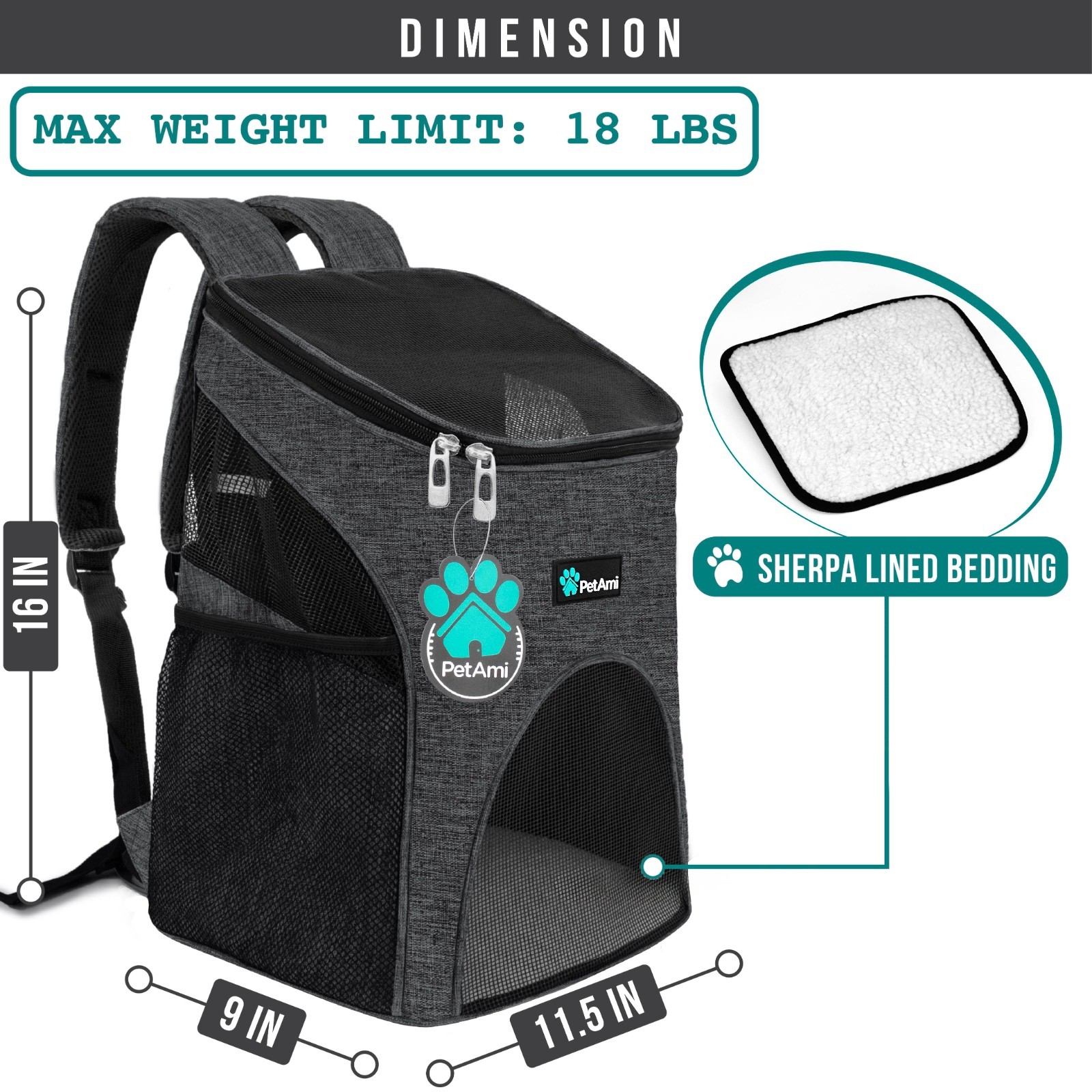 Pet Cat Dog Puppy Carrier Travel Backpack Bag for Travel Breathable Mesh Comfort