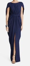 Halston Women's Blue Starla Capelet Gown Dress Size 6