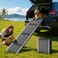 Foldable Dog Car Ramp Stairs, Lightweight Portable Pet Steps for Small, Medium 