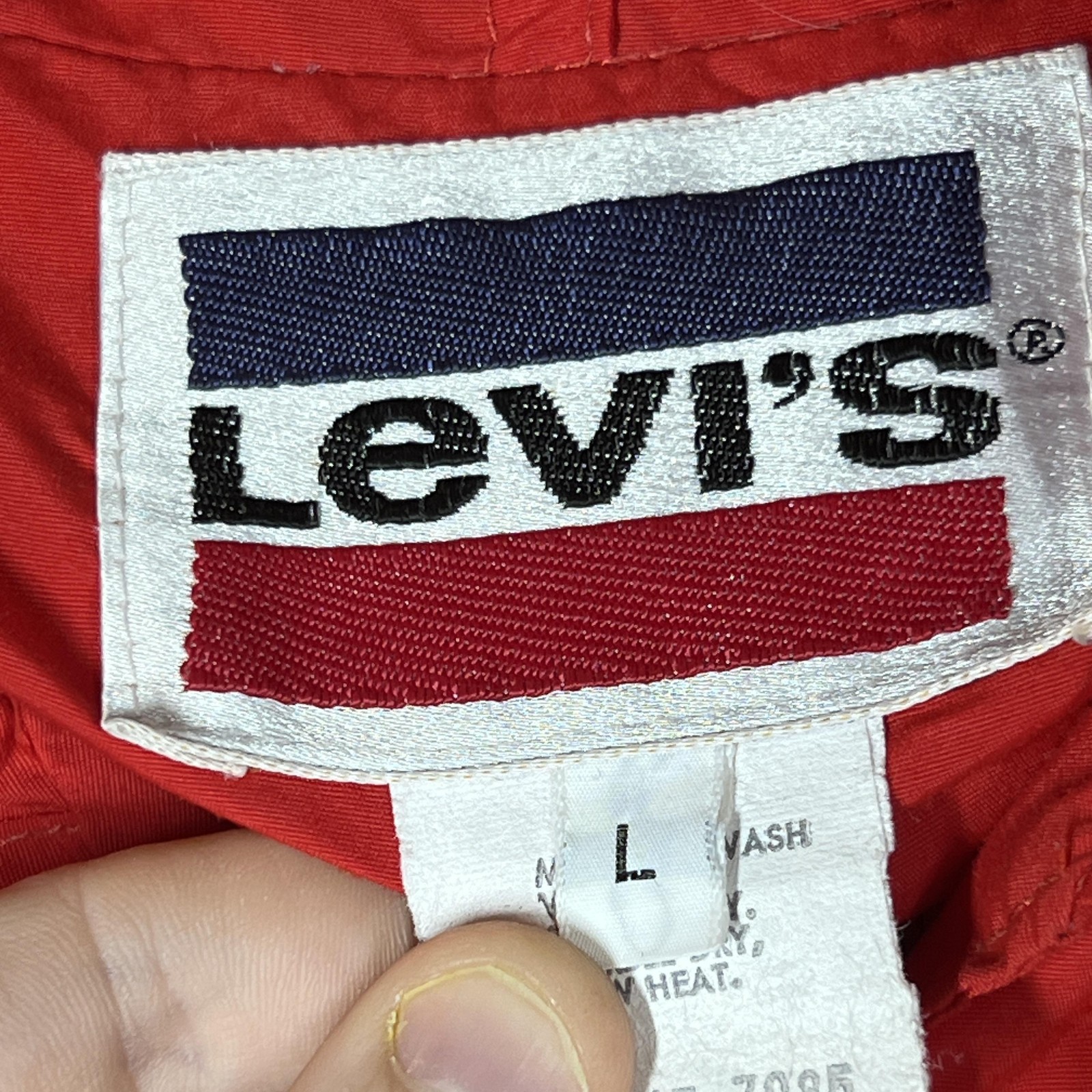 Vintage Levi's Jacket Mens Large Red Hooded National Sports Festival Windbreaker thumbnail 3