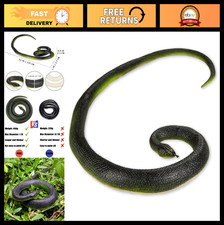 Giant 53" Black Mamba Rubber Snake - Realistic Prank Toy for April Fool's Day, G