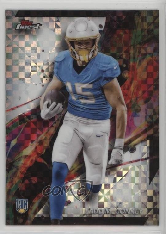 2024 Topps Finest Common Checkerboard Refractor Ladd McConkey #86 Rookie RC