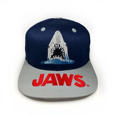 Vintage JAWS Hat 90s Snapback Thriller Movie Embroidered Cap, Universal Studios