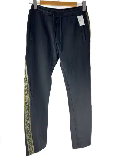 FENDI Side Zucca Pattern Track Pants/ Jeans/ Size 46/ Cotton/ Black/ FAB542A9QR